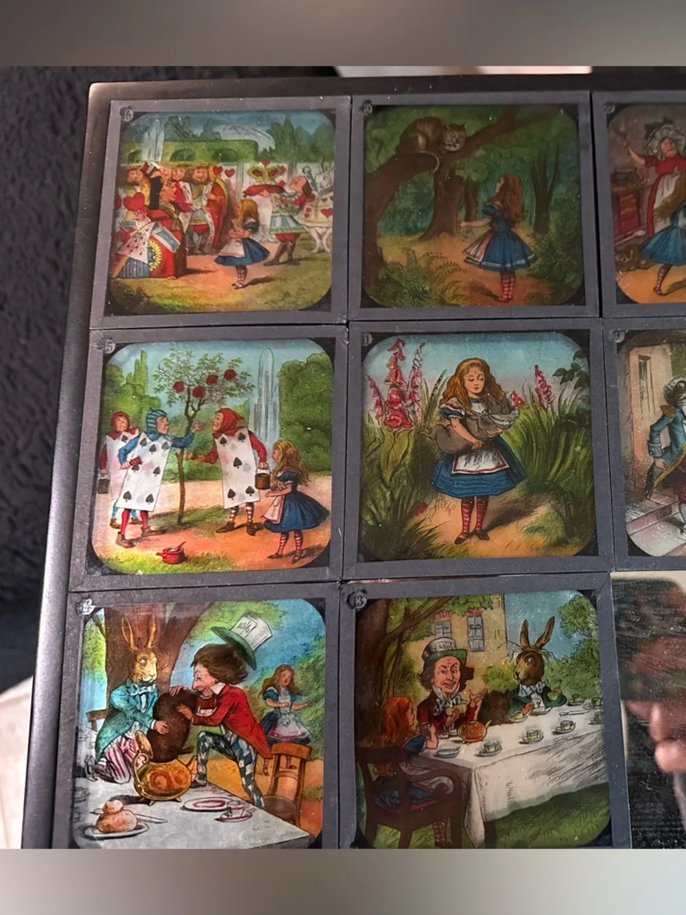Alice in Wonderland Primus Magic Lantern Slides #777 Chapter II complete set box - Picture 7 of 16